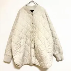 【サニーレーベル】キルティングジャケット オフホワイト リブ 重ね着 羽織りF