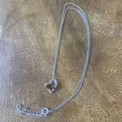 値下げしました！プラチナ925ハートモチーフ ネックレス ルビー刻印ありのサムネイル