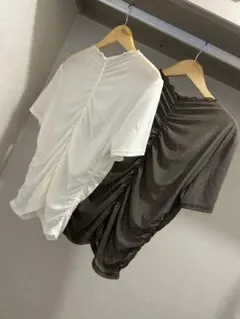 GU ドレープデザインシアー Tシャツ Lサイズ 2色セット