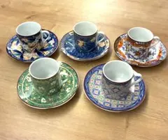 有田焼　古伊万里　色絵　ティーカップセット　彩印