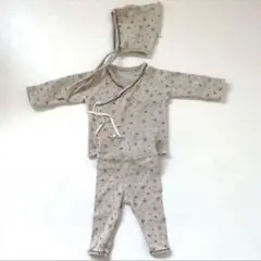 peekaboo 韓国子供服　新生児　3点セット　ベージュ　花柄　出産準備