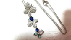 QVC スワロフスキー ジルコニア 使用 蝶々 蝶 バタフライ ネックレス