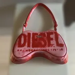 DIESEL ピンク ロゴ ハンドバッグ　ワンハンドル