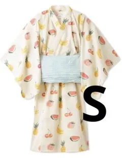 ジェラートピケ　フルーツ柄　浴衣セット　110-120