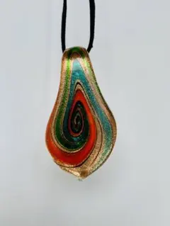 ヴェネチアングラス ネックレス ティアドロップ型ペンダント