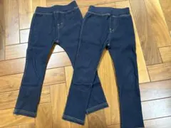 子供服　ズボン　100　ストレッチパンツ　デニム風　レギンス