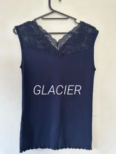 GLACIER ネイビー レースタンクトップ M