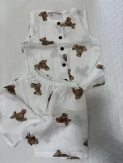 クマ柄 ベストとショートパンツセット 12M