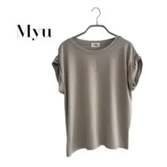 【Myu】袖パール 半袖 Tシャツ ベージュ Mサイズのサムネイル
