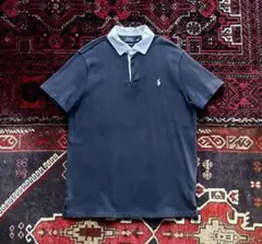 ポロラルフローレン スモールポニー ラガー ポロシャツ ネイビー L