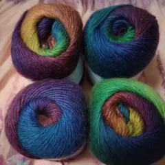 ウール100％毛糸グラデーションカラー4点