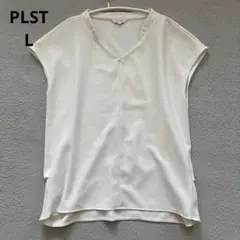 PLST プラステ 半袖ブラウス フレンチスリーブ きれいめ ホワイト Lのサムネイル