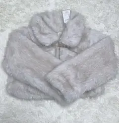 アイボリー ファーショート丈コート タグ付き