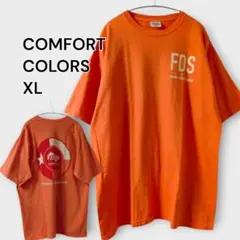 COMFORT COLORS／オレンジTシャツ／XL／バックプリント