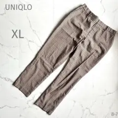 ユニクロ【XL】ウエスト総ゴム♡チェック柄♡茶♡ポケット有り♡大きいサイズ♡