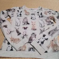 動物プリント長袖シャツ