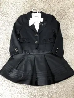 女児120 黒のジャケットスーツ３点セット