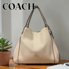 COACHコーチ　レザーハンドバッグ　アイボリー