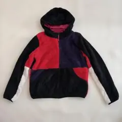 かわいい✨オシャレ✨フリースジャケット パッチワークデザイン フード付き 軽い✨
