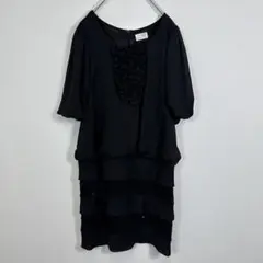 a.r.w ワンピース　ブラック　ドレス　半袖　膝丈　綺麗め