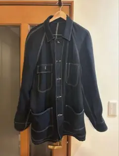 極美品21AW CALEカル ヘンプ カバーオール ジャケット 紺