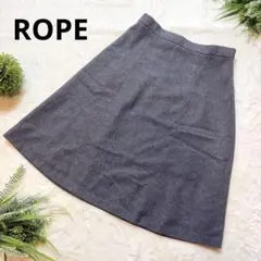 ロペ　グレー フレアスカート シンプル　綺麗め　背面ファスナー　サイズ38
