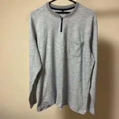 グレー LL ジッパー付き長袖カットソー
