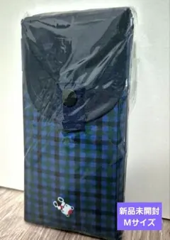 ファミリアシュパット エコバッグ M 青系チェック【新品未使用】