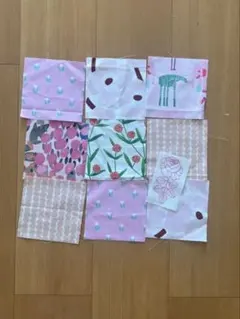 綿プリント生地 パッチワーク　12センチ角　９枚　マリメッコ　ヴィヒキルース