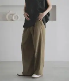 LOWRYSFARM ローリーズファーム　ホップサックワイドパンツ ブラウン　L