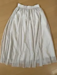 GU ベージュ チュールスカート M 美品