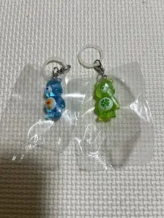 ケアベア クリアマスコットチャーム めじるしアクセサリー　2個セット