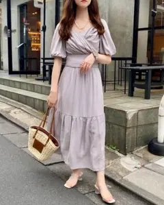 ~MiC様専用~INGNI カシュクールバルーンスリーブティアードワンピース