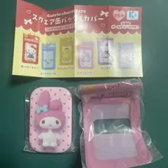 サンリオ　スクエア缶バッジ&カバー　ドールボックスデザイン　マイメロディ　ガチャ