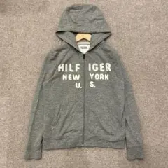 R748】 TOMMY HILFIGER ジップアップ パーカー サイズM 灰色