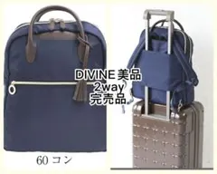 Divine anne 2WAY リュックハンドバッグネイビー系ゴールド金具A4