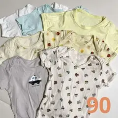 futafuta ユニクロ　肌着ロンパース 半袖 90 まとめ売り