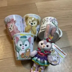 【希少品】ダッフィー・シェリーメイ・ステラルー　マグカップ＆ぬいぐるみセット