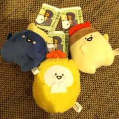 お文具といっしょ　エビフライ＆ソースになりきりぬいぐるみ　全3種　コンプリート