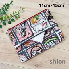 ＊ハンドメイド ポケットティッシュポーチケース パネル柄 ねこ