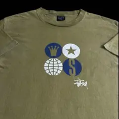 “90s 紺タグ”old stussy プリント Tシャツ L USA製 90s