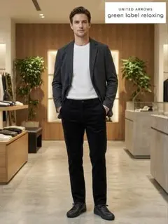 UNITED ARROWSコーデュロイパン黒 S 日本製 green label