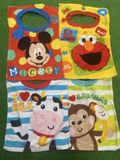 子供用お食事エプロン 4枚セット　タオル　ループタオル　離乳食
