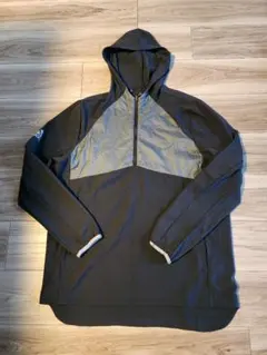 adidas フード付きジャケット 黒/グレー