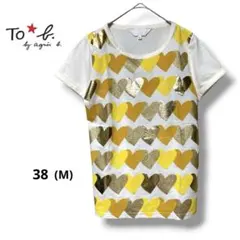 To b. by Agnes b ハート柄 半袖Tシャツ 38 Mのサムネイル