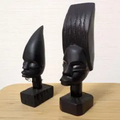 【ララさま専用】アフリカンアート 木製彫刻 2体セット