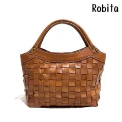 【未使用級】Robita 編み込みレザー トートバッグ ブラウンのサムネイル