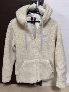 adidas フリースジャケット J/M クリーム色