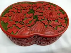 送料無料 中国古玩 　古い堆朱香合/香盒　径10ｃｍ　華道具茶道具 送料無料 中国古玩 古い堆朱香合/香盒 径10cm 華道具茶道具