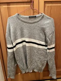 BRANDY MELVILLE グレー ストライプ ニット
